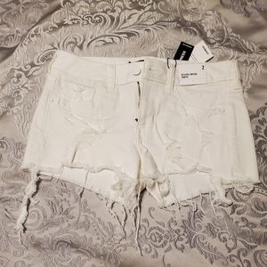 Express white relaxed low cut shortie